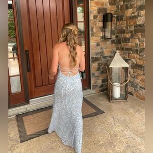 Icy Blue Prom Dress by the brand Scala. Size US 2.